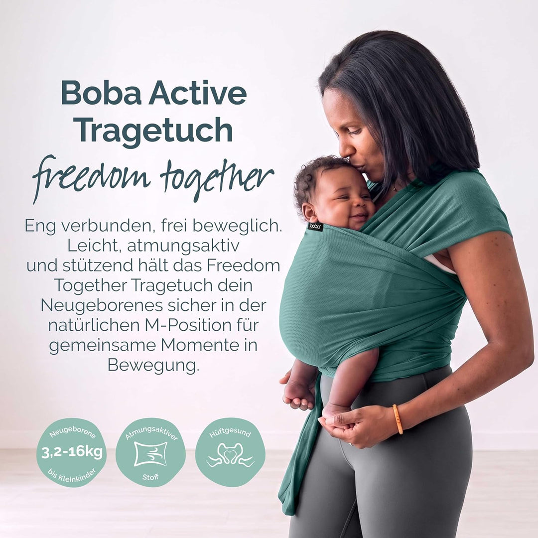 Boba Freedom Together Babytragetuch, Leichte &amp; Atmungsaktive Babytrage für Neugeborene und Kleinkind
