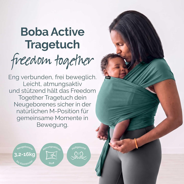 Boba Freedom Together Babytragetuch, Leichte &amp; Atmungsaktive Babytrage für Neugeborene und Kleinkind