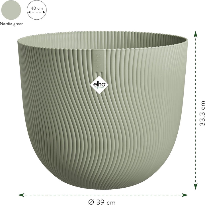 elho Sereh Rund 40 - Blumentopf für Innen und Aussen - 100% recyceltes Plastik - Ø 39.0 x H 33.3 cm