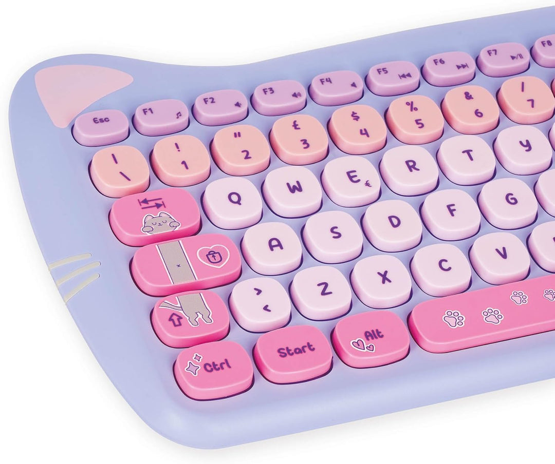 Legami - Tastatur-Set mit 15 Multimedia-Tasten, kabellose Maus mit 3 Geschwindigkeitsoptionen, ideal