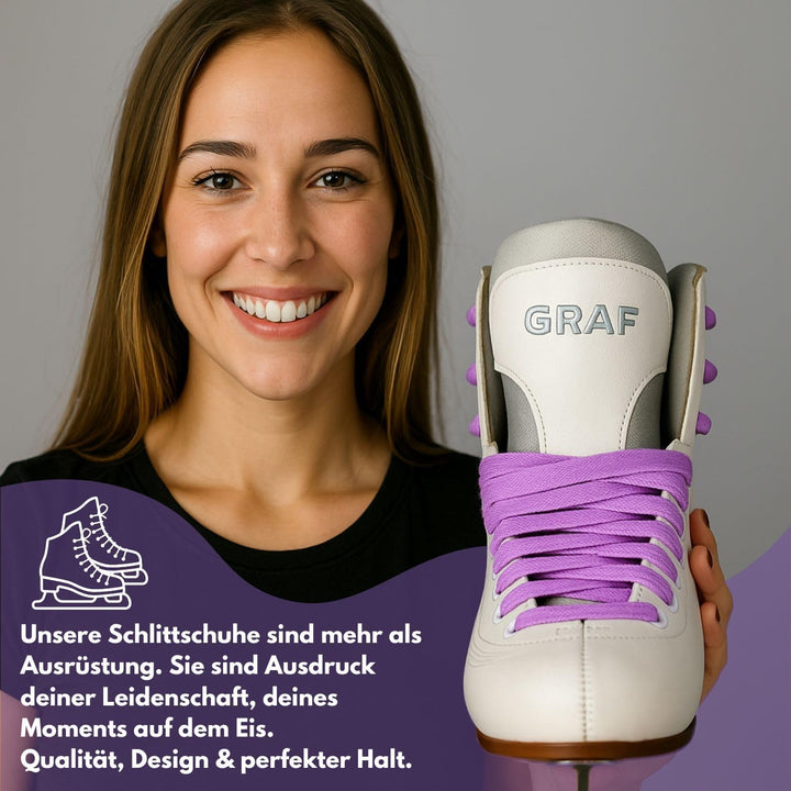 Kunstlaufschlittschuh Graf V2 Tango mit Polsterung Kunstlauf Schlittschuh mit Zacken Weiss 39, 39