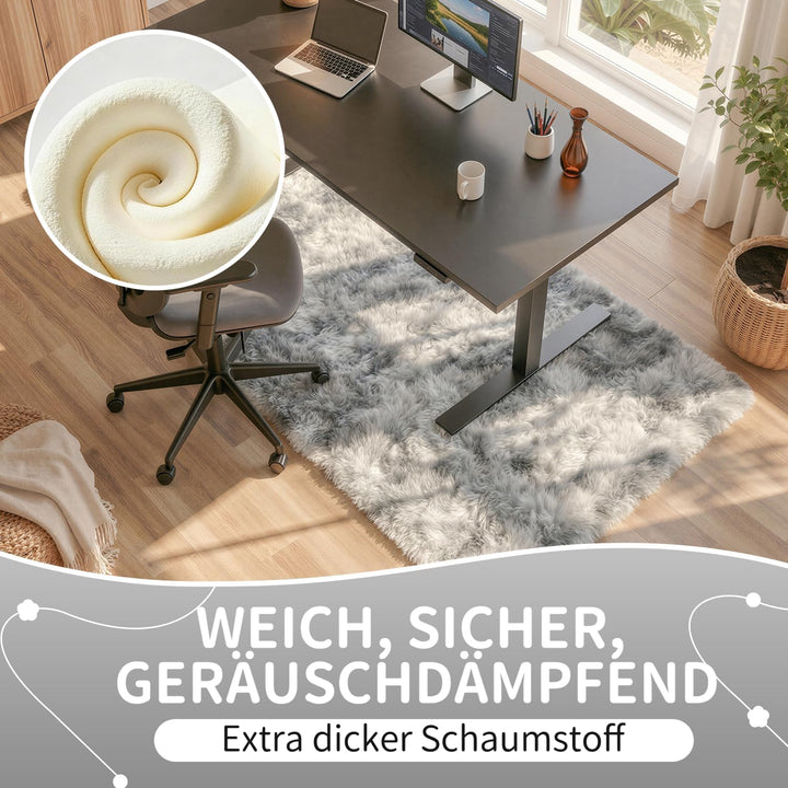 VOFUSHON Wohnzimmer Hochflor Teppich,Shaggy Flur Läufer Teppich Modern Flauschiger Weich Bunte Batik