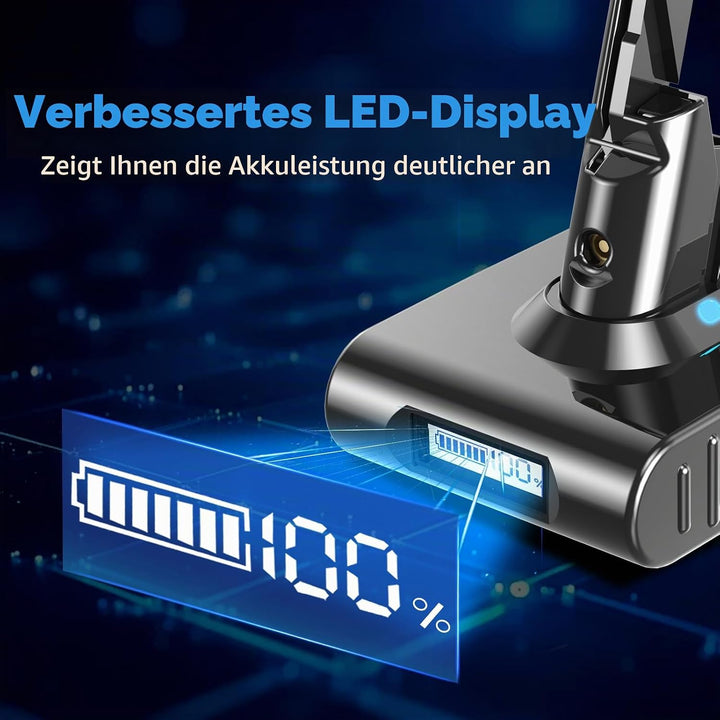 8000mAh V7 Akku Ersatzakku für Dyson V7 SV11 Kompatibel mit Dyson SV11 Animal Tigger Motorhead Absol