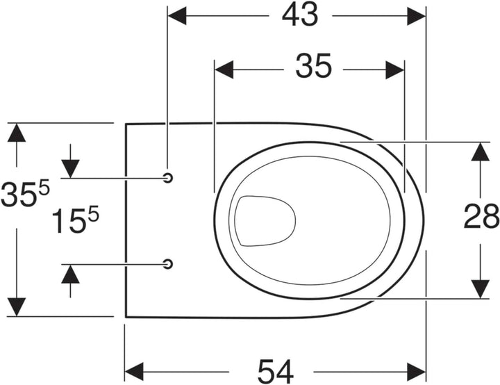 Keramag Spülrandloses Wand-WC Renova Rimfree, 203050, Tiefspüler spülrandlos, Sanitär-Keramik, Weiss