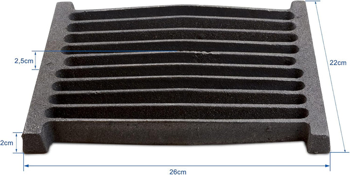 Grillrostprofi - Feuerrost Kohlerost Ascherost Kaminrost 26 x 22 cm, das Original aus massivem Gusse