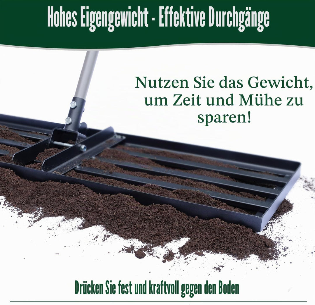 Jardineer Rasenrechen 91,5cm, Rasen Rakel mit 183cm Stiel, Rasen Nivellierrechen zum Rasen Einebnen
