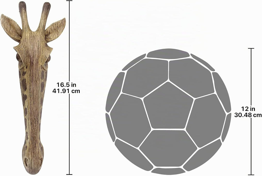 Design Toscano Giraffenmaske der Savanne Wanddekorationsskulptur, 40.75 cm, Vollfarbe, Wanddekoratio