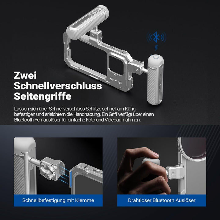 NEEWER 17 Pro Max Käfig Cage Video Rig Handy Stabilisator Set kompatibel mit iPhone 17 Pro Max mit 6