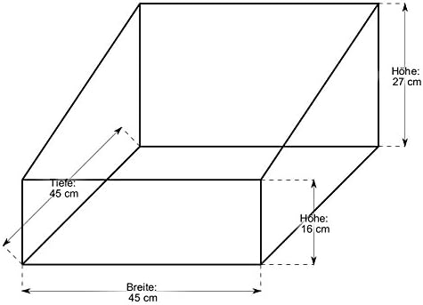 Backideen System-Regalkorb quadratisch, weiss, T 45cm x B 45cm x Hv 16cm x Hh 27cm T 45cm x B 45cm W