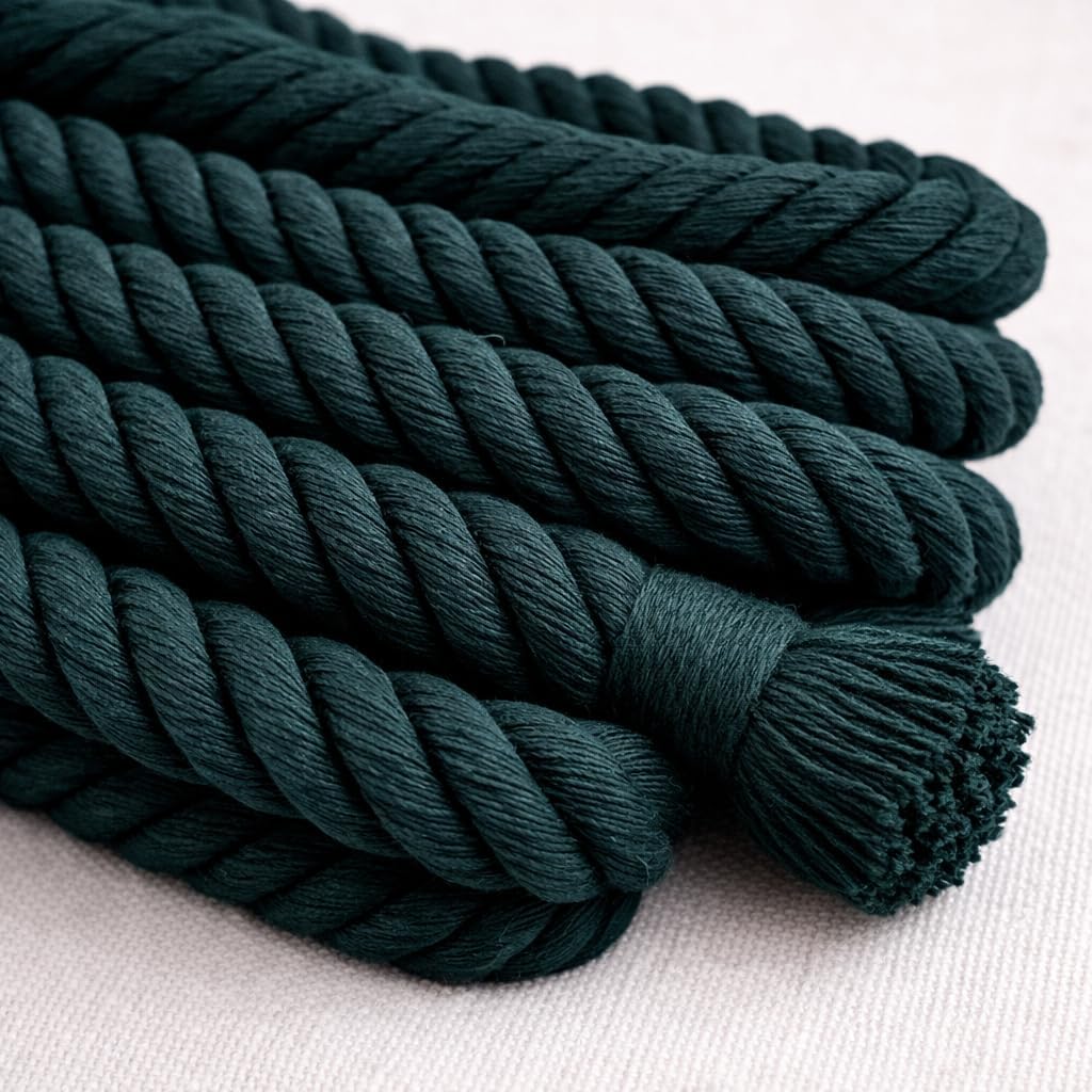 Abio Makramee Garn Grün 3mm 300m Baumwollgarn Macrame Cord Kordel Garn für Makramee Schnur Makrameeg