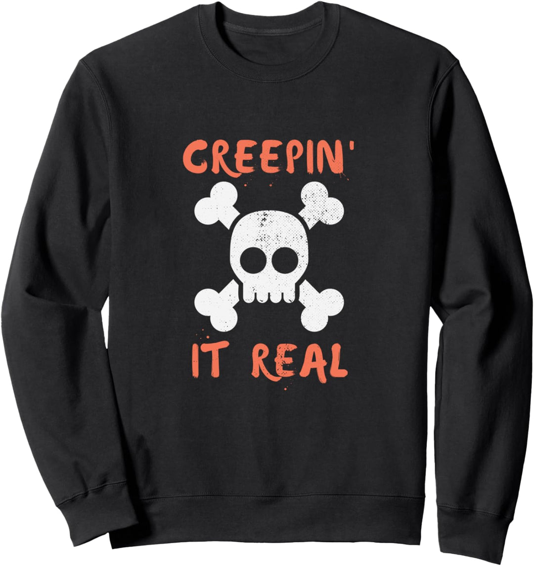 Süsses oder Saures Spooky Halloween Creepin 'It Real Funny Sweatshirt
