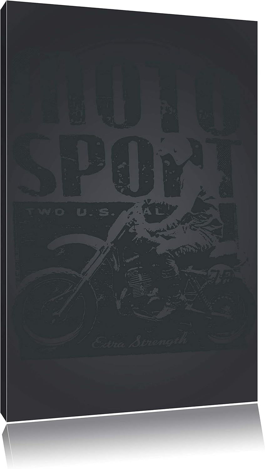 Pixxprint Motor-Sport Black Bild auf Leinwand, XXL riesige Bilder fertig gerahmt mit Keilrahmen, Kun