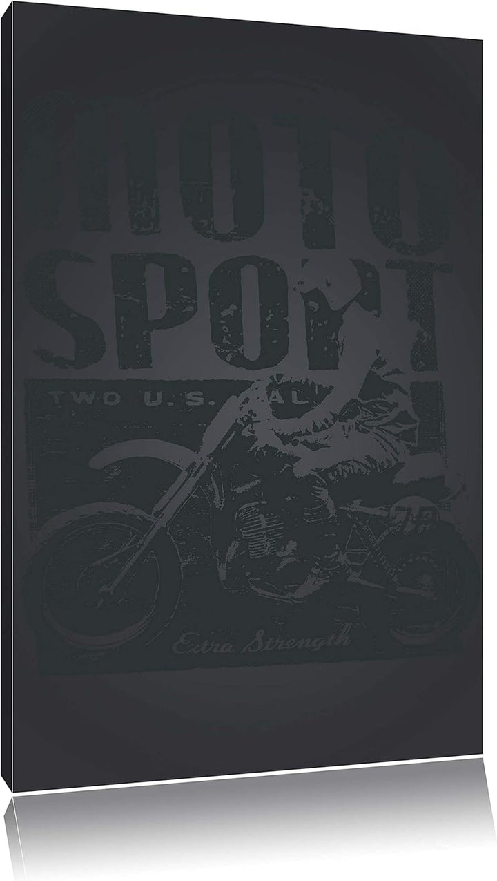 Pixxprint Motor-Sport Black Bild auf Leinwand, XXL riesige Bilder fertig gerahmt mit Keilrahmen, Kun