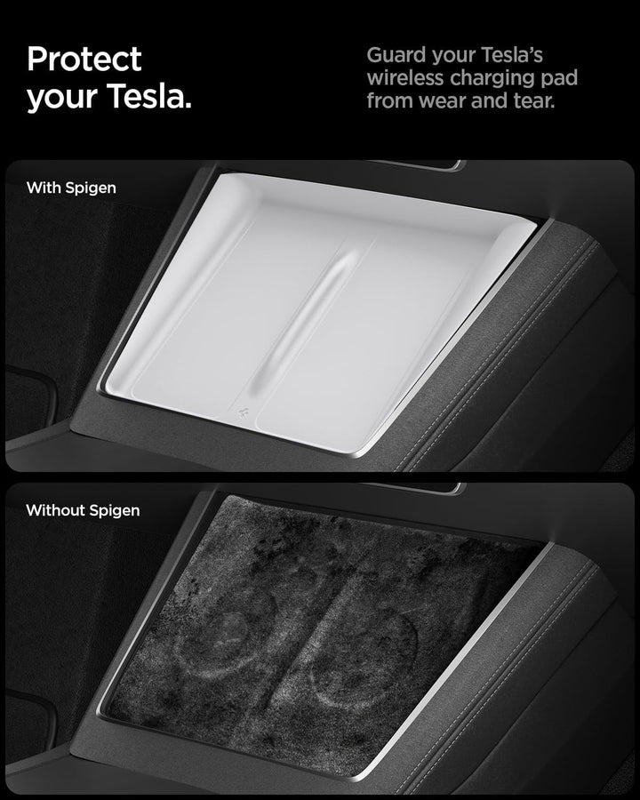 Spigen Tesla Model Y Juniper (Nur Premium & Performance) Mittelkonsole Organizer Abdeckung für Ladep