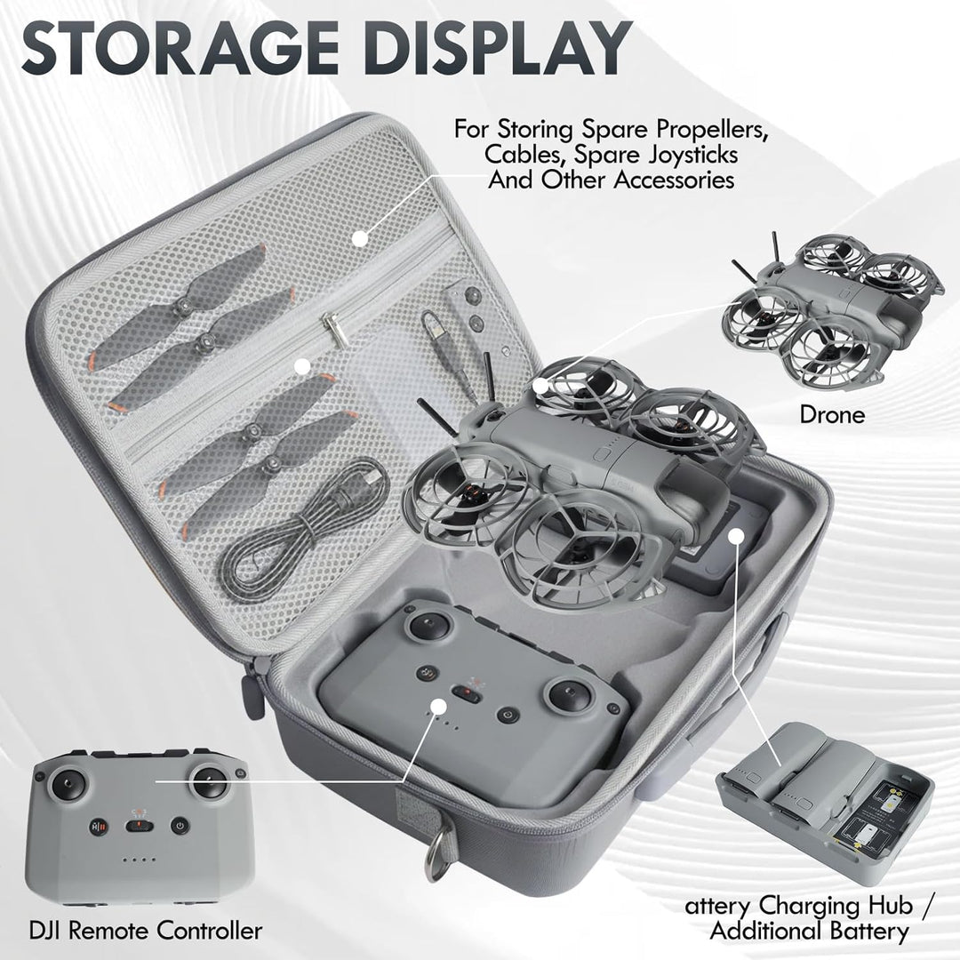 Tasche für DJI Neo 2 Zubehör, Tragbar PU Case mit Tragegurt für DJI Neo 2 Fly More Combo, Compatible
