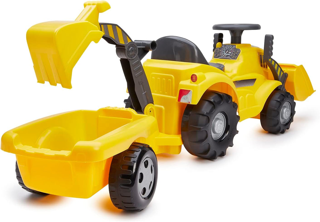Ecoiffier Spielzeug – 498 – Rutschauto Tracto Schaufel mit Anhänger – Outdoor-Spiel für Kinder – 12-