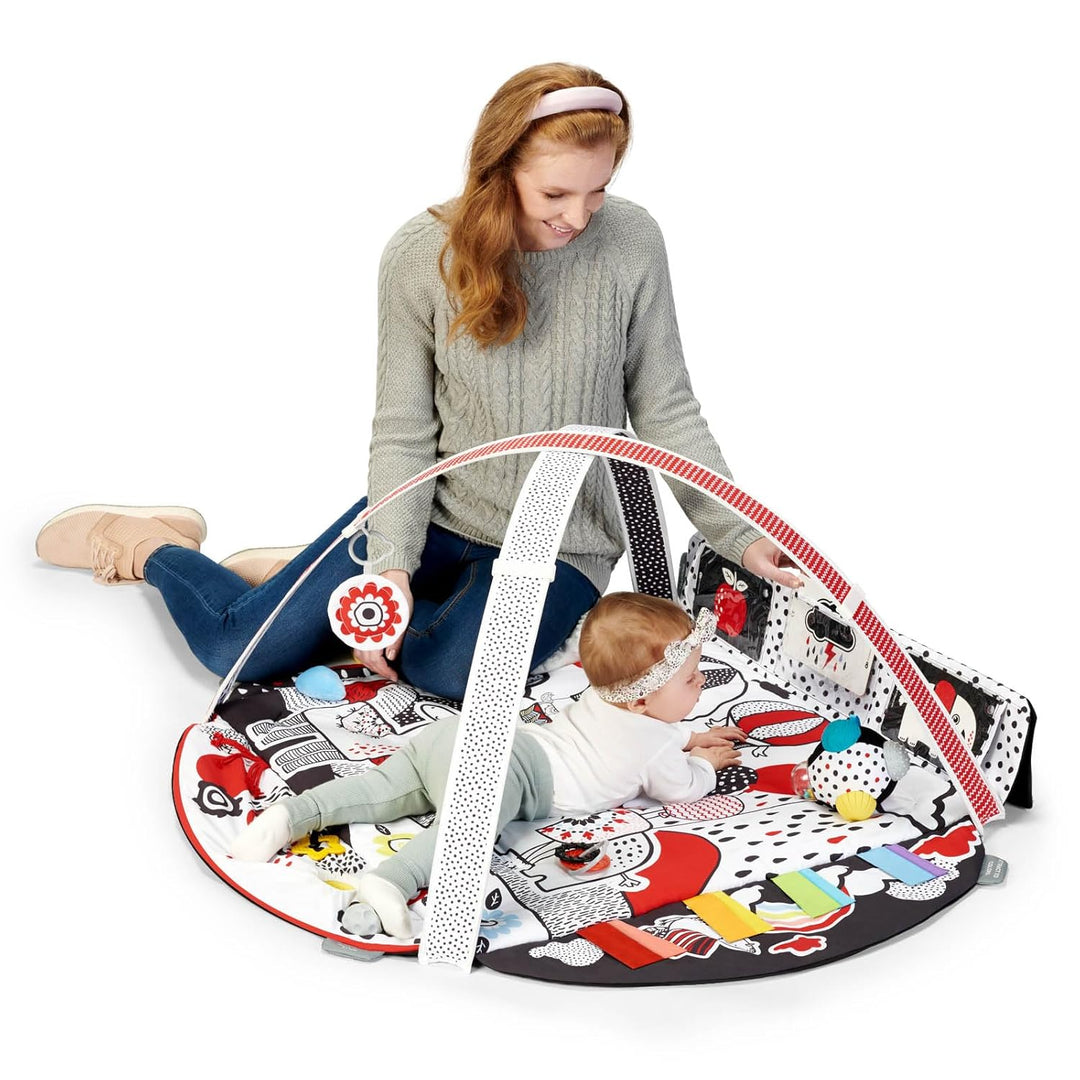 Kinderkraft Spielmatte 4SMART, Kontrastreiche sensorische, Lernmatte, Erlebnismatte, Krabbeldecke, S