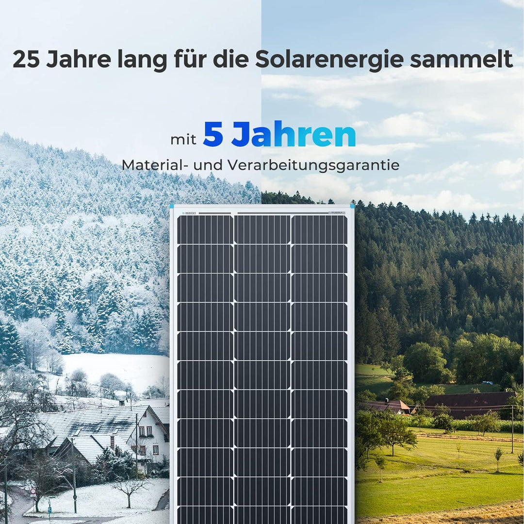RENOGY 100W 12 Volt (schlankes Design) Solarmodul Monokristallin Solarpanel Photovoltaik Solarzelle