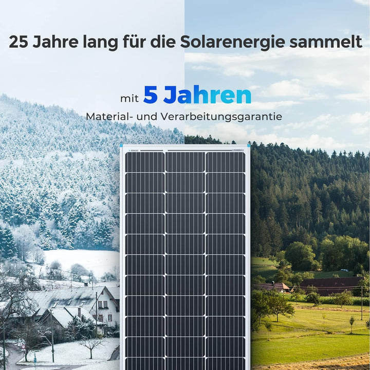 RENOGY 100W 12 Volt (schlankes Design) Solarmodul Monokristallin Solarpanel Photovoltaik Solarzelle