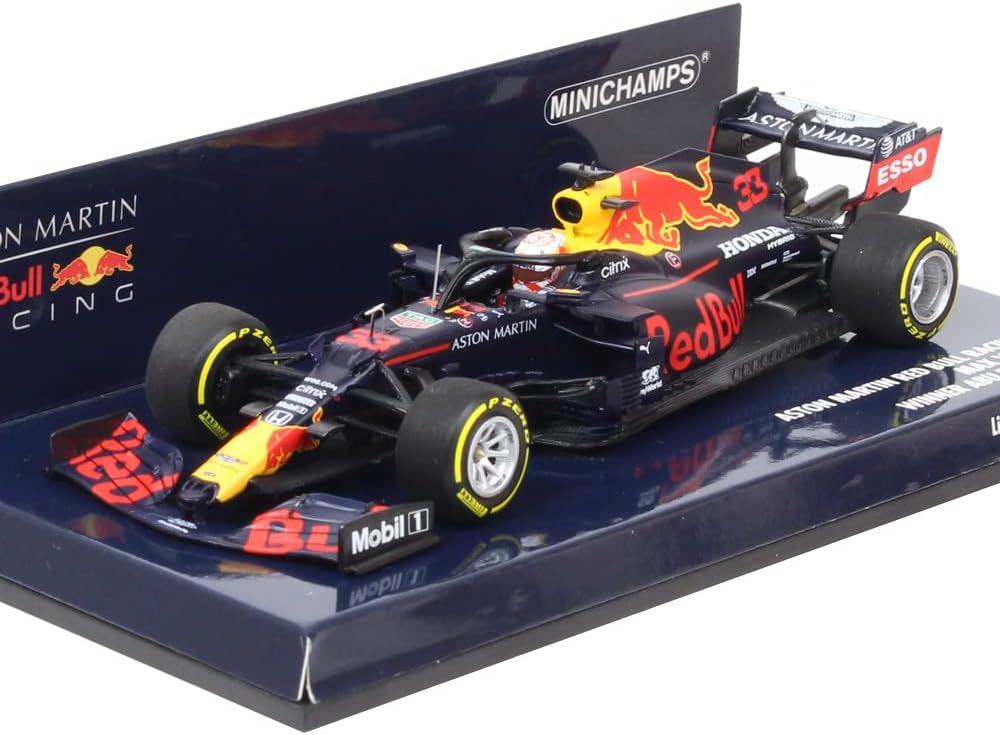 Minichamps 410201733 1:43 Aston Martin Red Bull Racing RB16-Max Verstappen-Winner Abu Dhabi GP 2020
