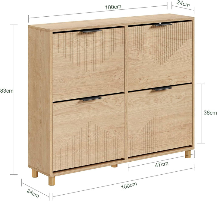 SoBuy schuhschrank schmal - schuhschrank Holz 24cm breit, grosse Kapazität für Schuhe bis Grösse 47,