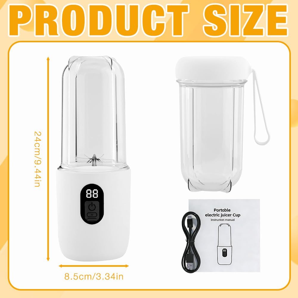Mineup Tragbarer Mixer, 500ml Mixer Smoothie Maker to Go mit Digitalanzeige, Portabler Elektrischer