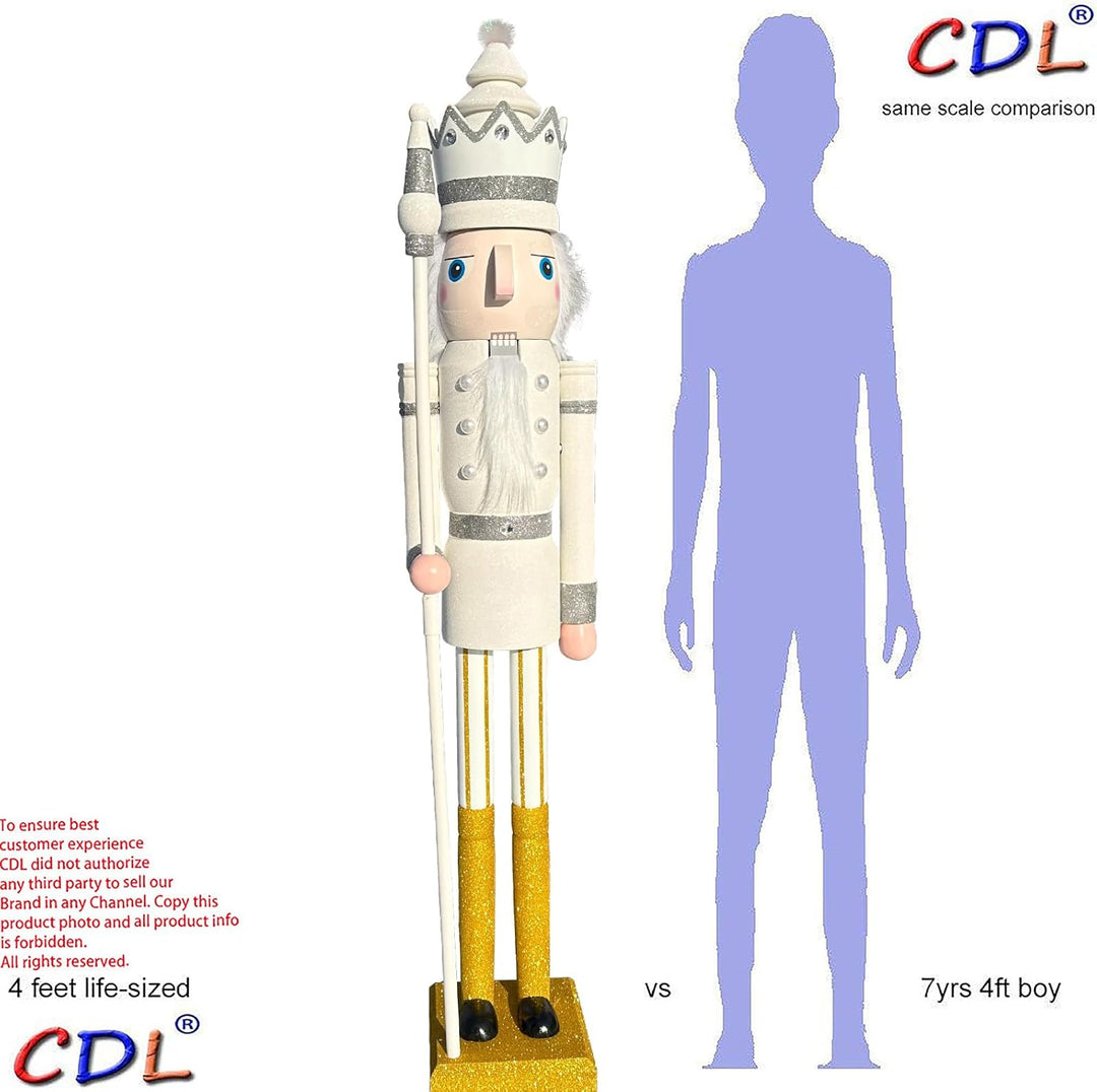 CDL 120cm Weihnachten Holz Nussknacker,Handbemalter Deko-Nussknacker König,für Geschenke, Weihnachte