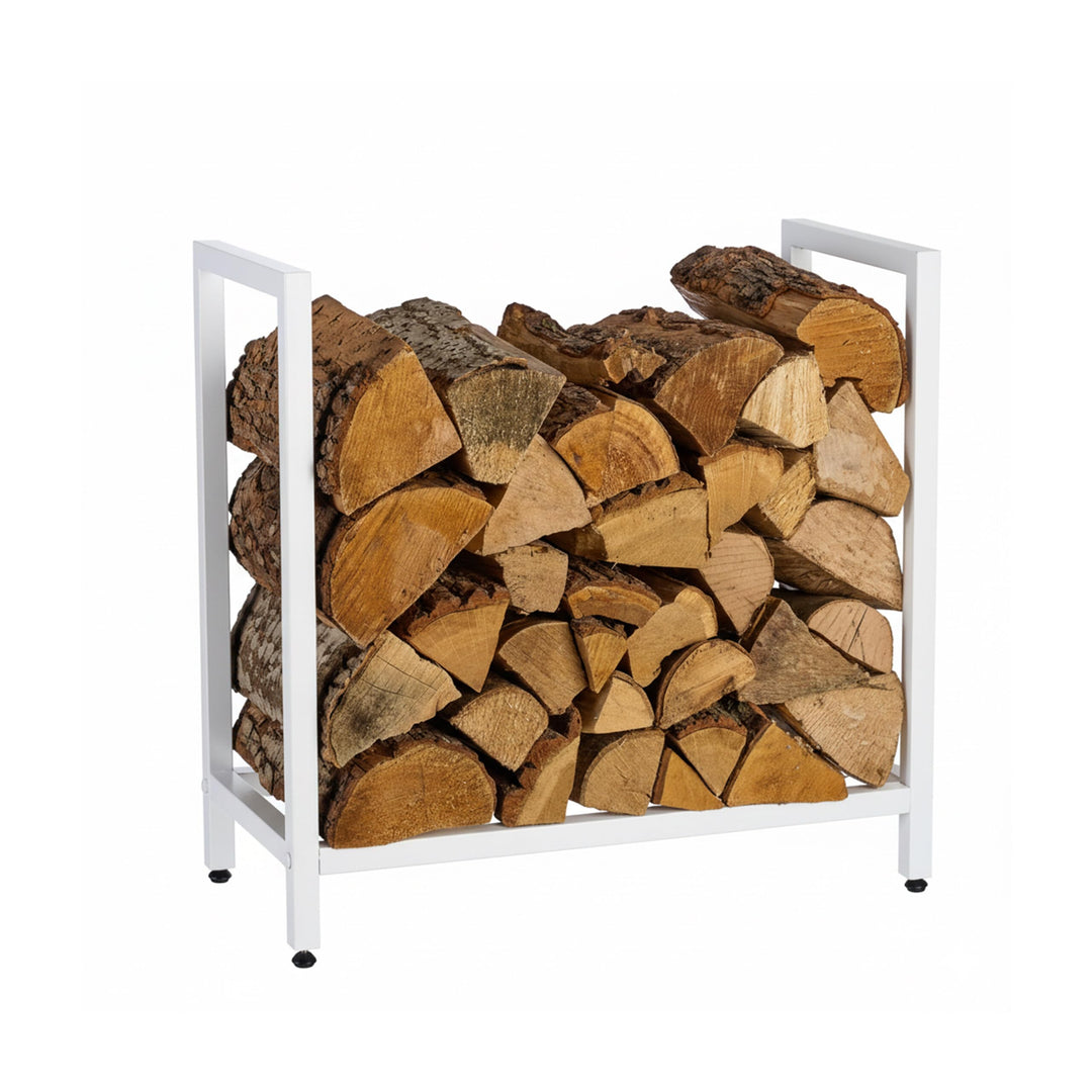 Relaxdays Kaminholzregal, Metall, HBT: 62,5 x 65 x 30,5cm, Brennholzregal für Feuerholz, Stapelholz,