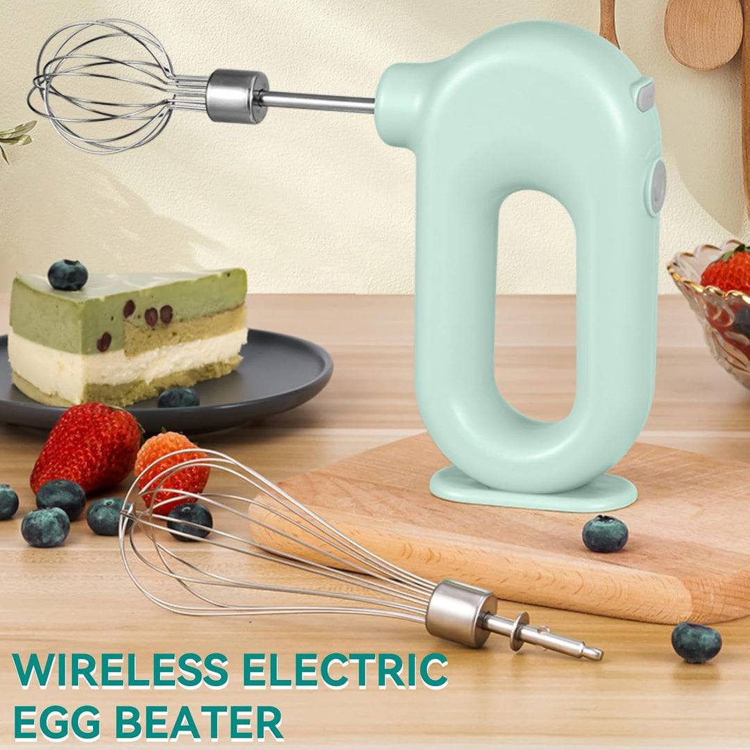 Elektrischer Handmixer Mit Edelstahl Schneebesen, Knet 1500mAh 4 Geschwindigkeit USB Handmixer Klein
