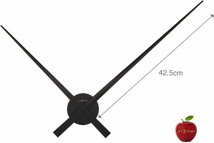 Nextime Hands Wanduhren, Metall und Kunststoff, Schwarz, Ø 85 cm