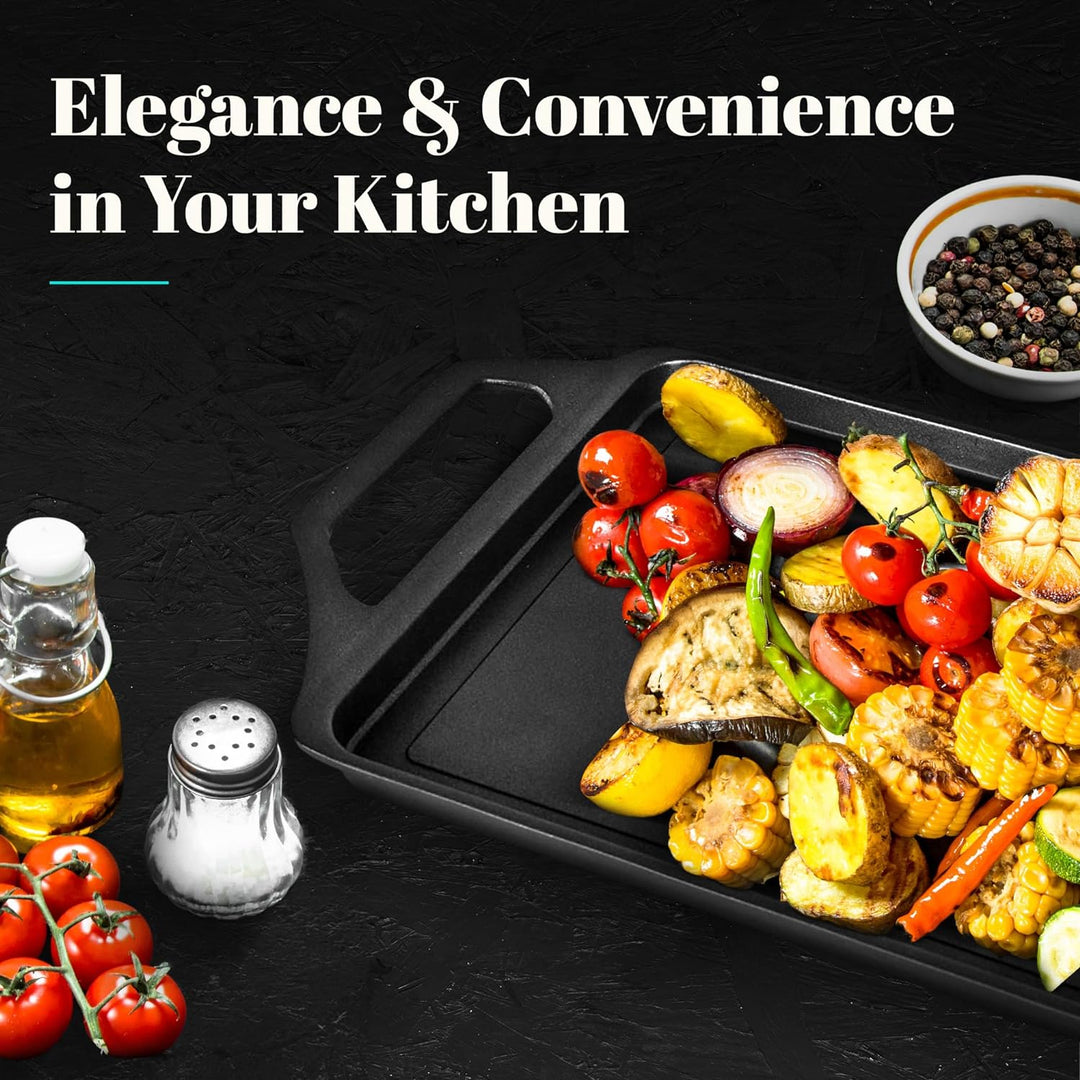 WECOOK! Ecostone Grillplatte, Induktion Griddle-Pfanne 43 X 25 cm, Aluminiumguss, Antihaftbeschichtu