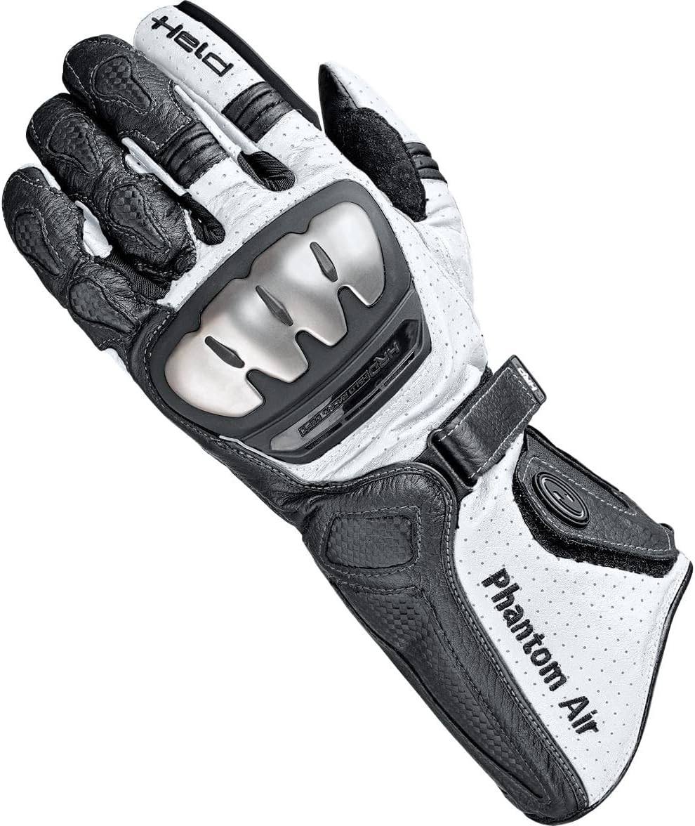 Held Motorradhandschuhe lang Motorrad Handschuh Phantom Air Handschuh schwarz/weiss 10, Herren, Spor