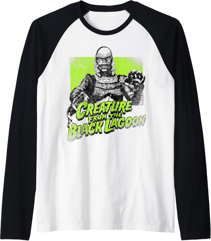 Universal Monsters Creature From The Black Lagoon Green Raglan
