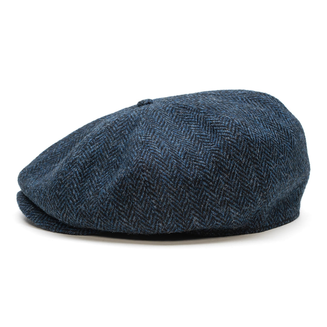 Sterkowski Peaky Style | Harris Tweed Schiebermütze für Herren | Warm Komfortabel Schirmmütze 54 Bla