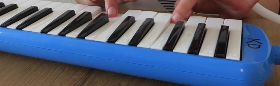 keepdrum Melodica 32 Tasten Blau mit Tasche