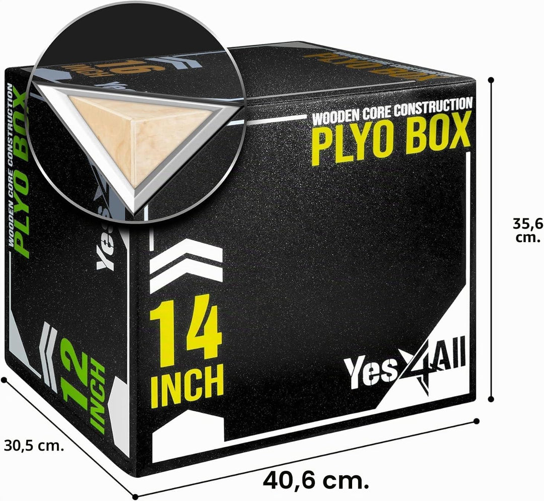 Yes4All 3 in 1 Soft Plyo Box mit Holzkern, Sprungbox, Plyometric Box Plattform für Sprungtraining, H