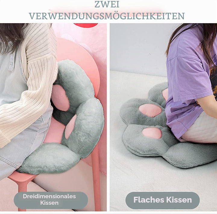 LANPEW Katze Pfot Rückenkissen Sitzkissen Cute Cat Paw Stuhlkissen Sitzkissen Plüsch Komfort Sitzpol