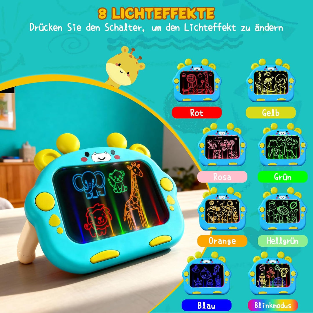 Leuchtendes Led Zeichenbrett für Kinder, Led Zeichenbrett mit 8 Farben Stift, 8 Beleuchtungsmodi, Ab