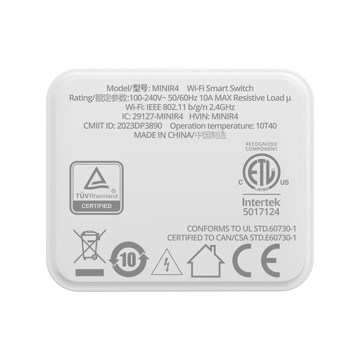 SONOFF 4PCS MINIR4 Alexa Smart Schalter 2 Wege - Wlan Lichtschalter mit Timing-Funktion, Relay Split