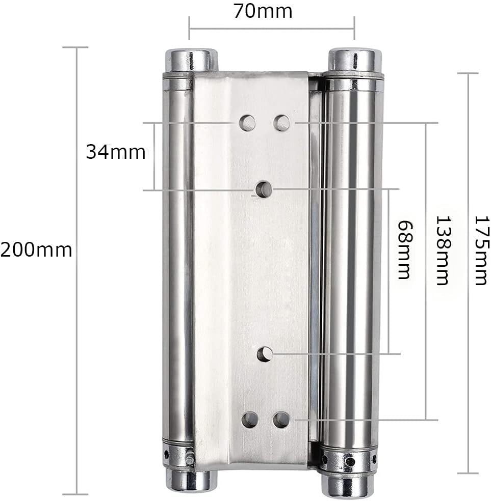2 Stück 20,3 cm Cafe Saloon Türscharniere Double Action Federscharnier Edelstahl selbstschliessend 2