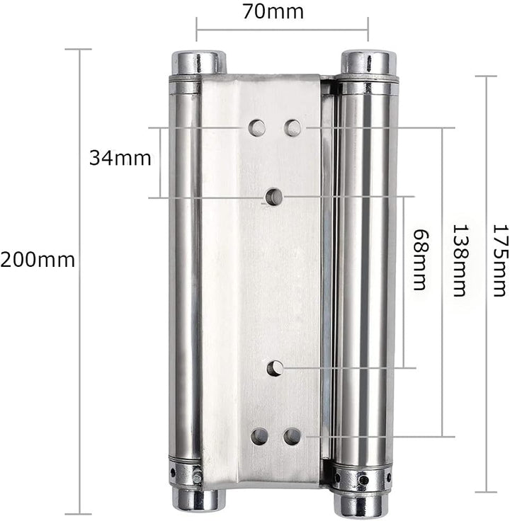 2 Stück 20,3 cm Cafe Saloon Türscharniere Double Action Federscharnier Edelstahl selbstschliessend 2