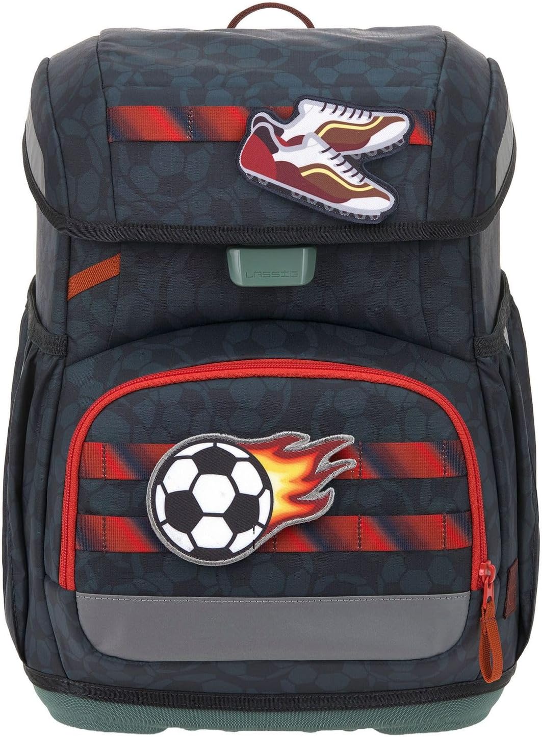LÄSSIG Schulranzen Regenhülle Light Unique School Set 7-teilig Football deep blue dunkelblau