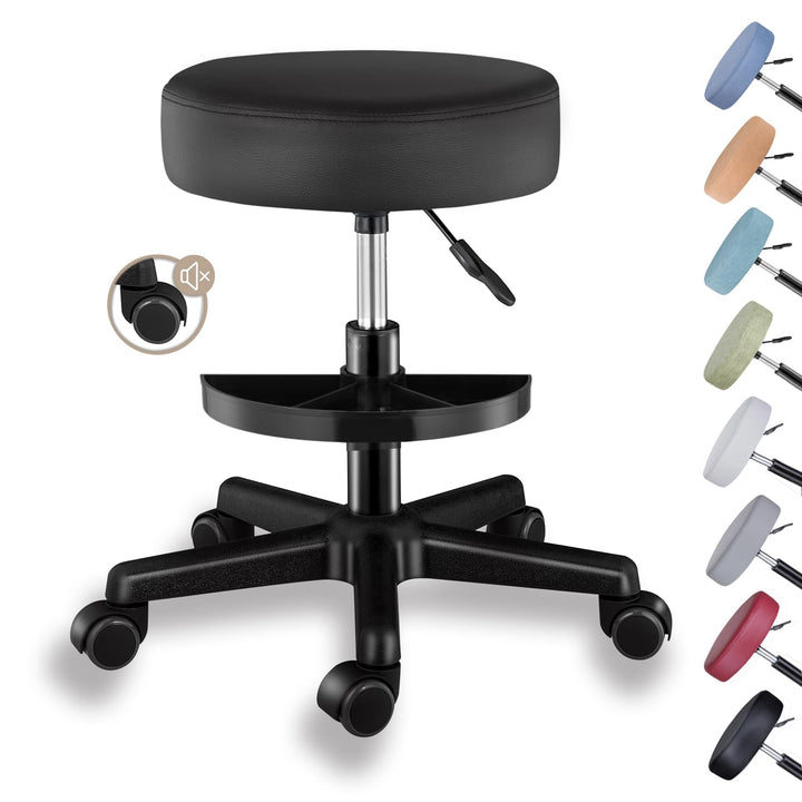 Zedelmaier Rollhocker höhenverstellbar, Bürohocker mit Gummirollen, 360° drehbar Hocker mit Rollen &