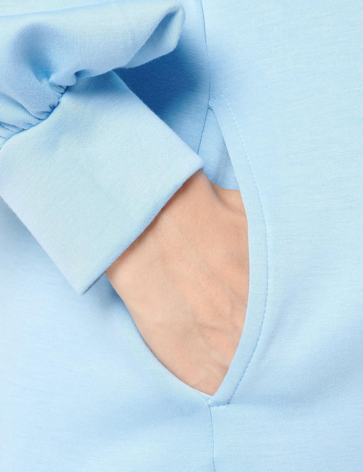 MAMALICIOUS Damen Mljocelyn L/S Sweat Abk Dress A. Kleid M Placid Blue, M Placid Blue
