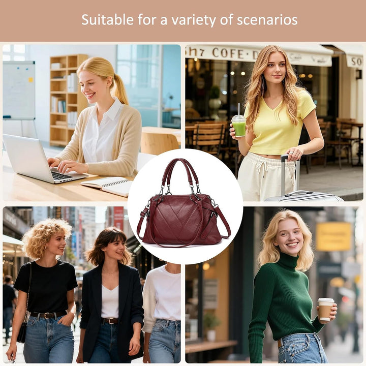 NICOLE &amp; DORIS Handtaschen für Damen Modern Henkeltasche Schultertasche Weiche PU Leder Umhängetasch