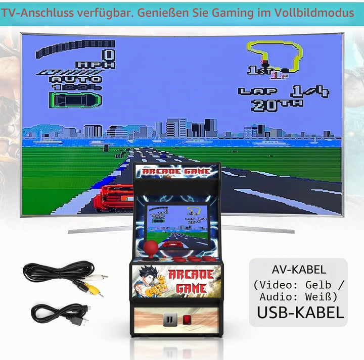 Mini Arcade Machine, Retro Handheld Konsole mit 156 Klassische Spielen, 2.8-Zoll LCD-Bildschirm, 16