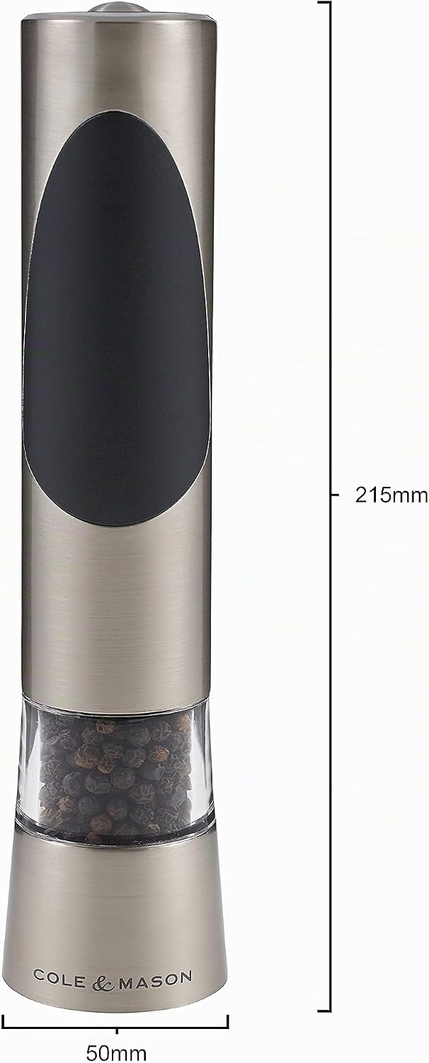 Cole &amp; Mason H90180P Richmond Salz und Pfeffer Mühle Elektrisch 2er Set, Keramikmahlwerk, Gewürzmühl