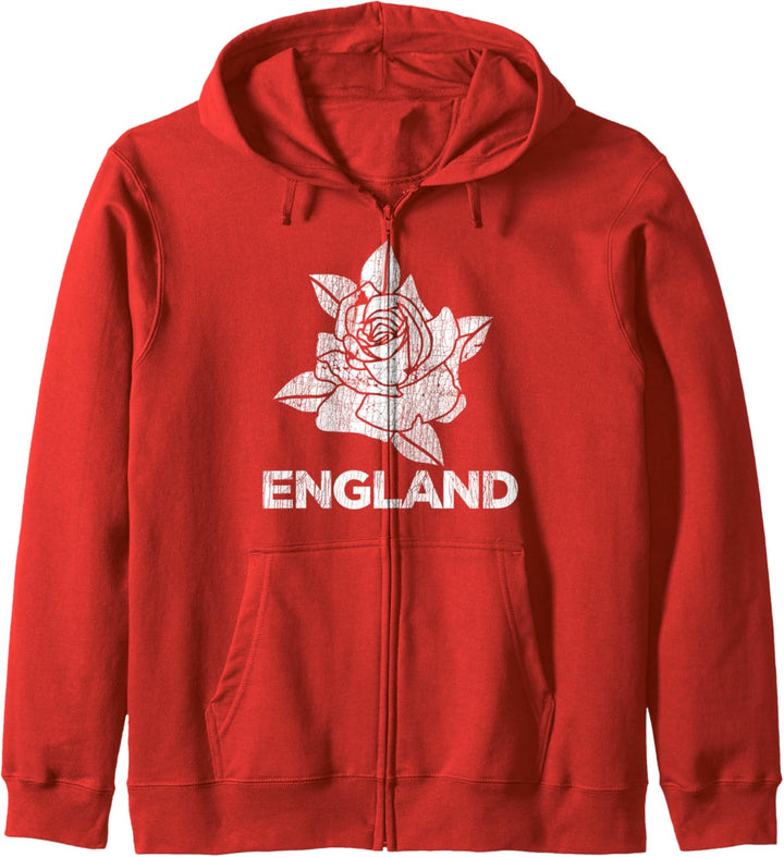 England Rugby Shirt / English Football Top / Retro Soccer Kapuzenjacke