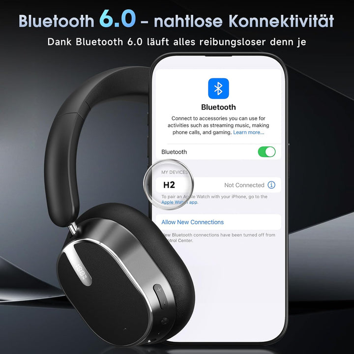 Bluetooth-Kopfhörer mit hybrider aktiver Geräuschunterdrückung, Kabellose Over-Ear-Kopfhörer mit Blu