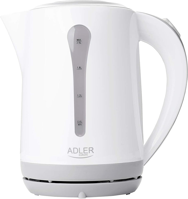 Adler AD 1244 Wasserkocher 2,5 L, Weiss/Grau